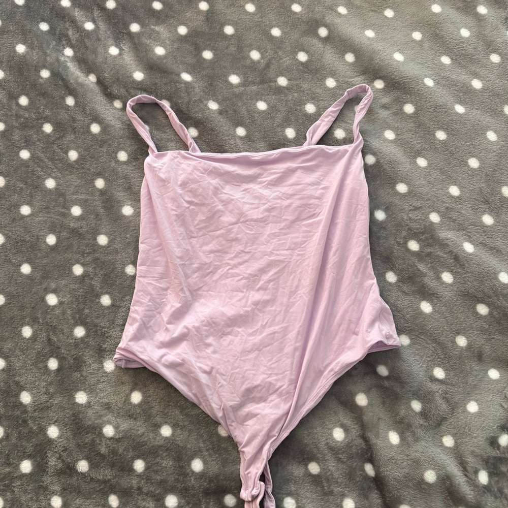 Skims Lilac One-Piece Squareneck Bodysuit